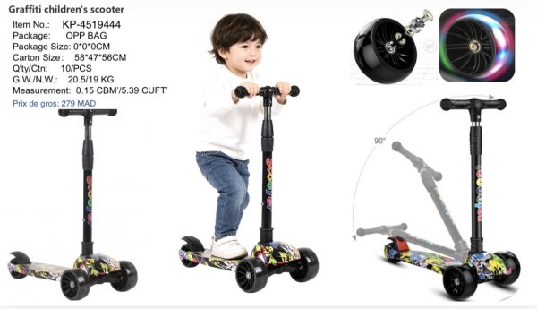 Screenshot Trottinette Graffiti LED 3 roues pour enfants
