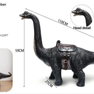 Dinosaure brachiosaure en caoutchouc souple à monter, avec son et lumière